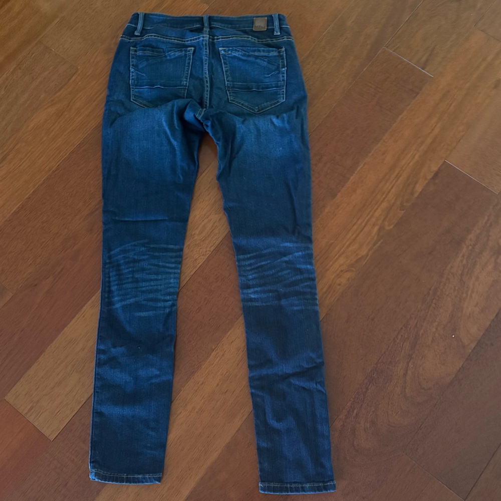 BKE Payton Ankle Skinny Jeans 27 Dark Wash Stretch Denim Whiskered - Picture 2 of 10